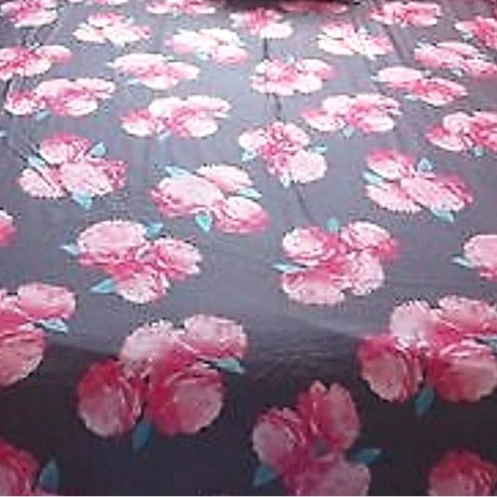 PINK Victoria's Secret RARE Queen Size Grey & Pink Floral Duvet Cover